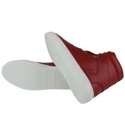 Balenciaga Men's Hi Top Dark Red Leather / Coated Canvas Sneaker -Lux Lair Store 391205 6479 41e 8