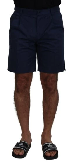 Dolce & Gabbana Blue Chinos Cotton Stretch Casual Men's Shorts