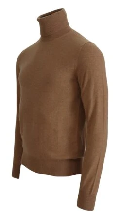 Dolce & Gabbana Beige Cashmere Turtleneck Pullover Men's Sweater -Lux Lair Store 3958412