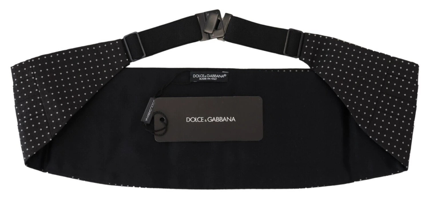 Dolce & Gabbana Black Polka Dot Wide Waist Men Belt Men's Cummerband 4 Dolce & Gabbana Black Polka Dot Wide Waist Men Belt Men's Cummerband - Image 2