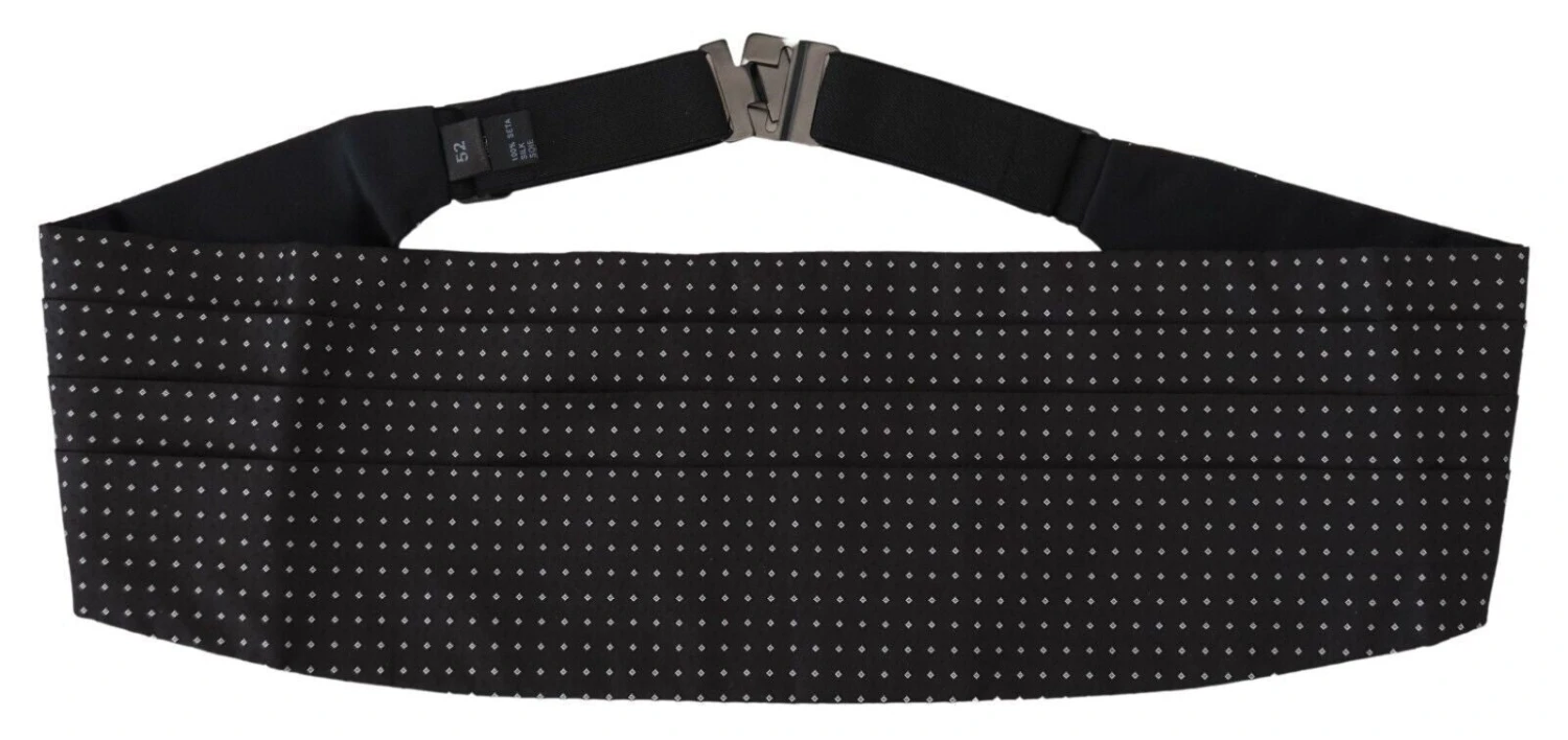 Dolce & Gabbana Black Polka Dot Wide Waist Men Belt Men's Cummerband 3 Dolce & Gabbana Black Polka Dot Wide Waist Men Belt Men's Cummerband