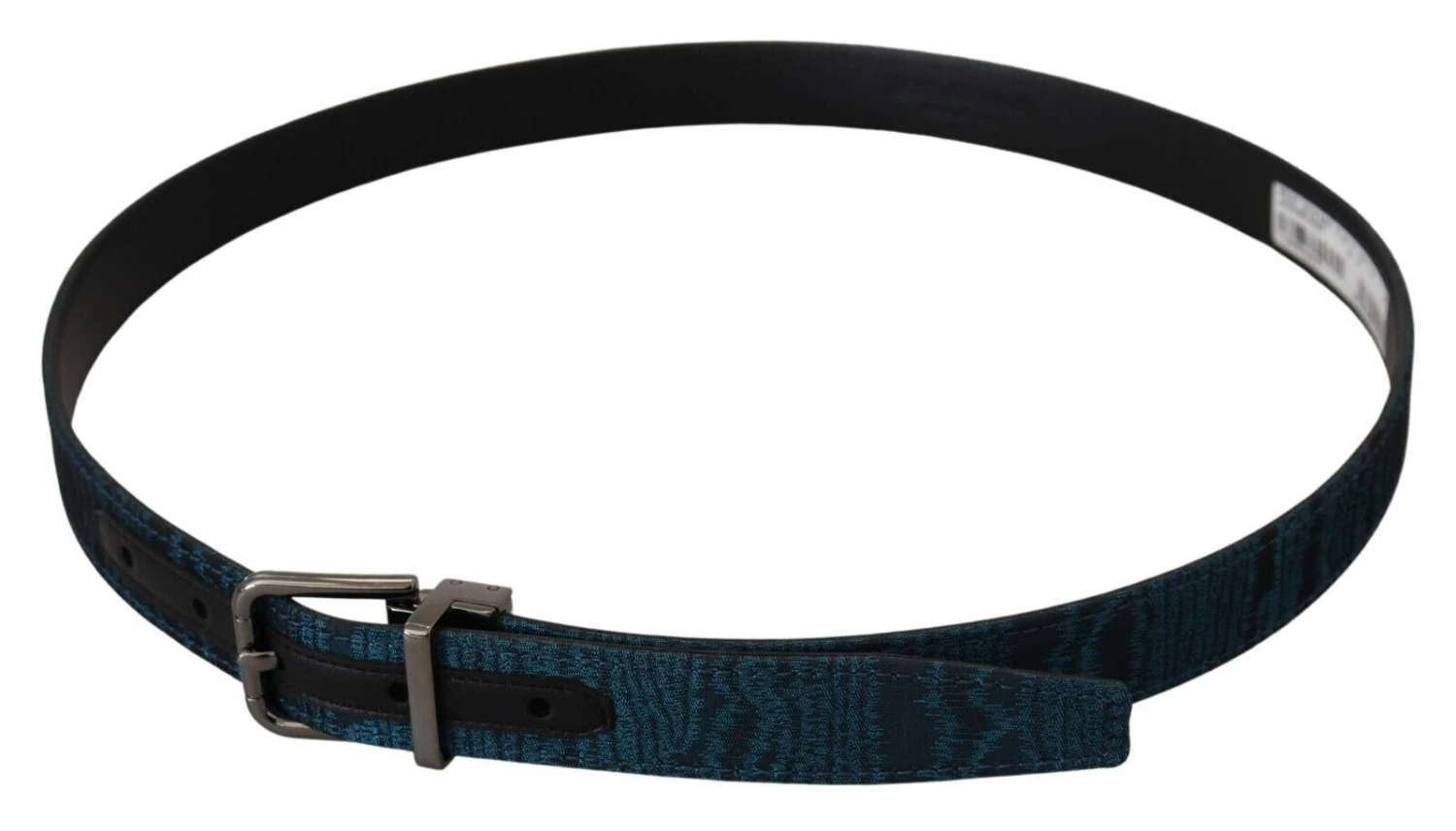 Dolce & Gabbana Blue Jacquard Moire Silver Metal Belt Men's Men 4 Dolce & Gabbana Blue Jacquard Moire Silver Metal Belt Men's Men - Image 2