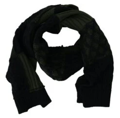 Dolce & Gabbana Black Green Knitted Men Neck Wrap Shawl Men's Scarf -Lux Lair Store 3965913
