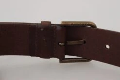 Dolce & Gabbana Brown Leather Gold Metal Buckle Carabiner Men's Belt -Lux Lair Store 3966752