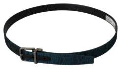 Dolce & Gabbana Blue Jacquard Moire Silver Metal Belt Men's Men 12 Dolce & Gabbana Blue Jacquard Moire Silver Metal Belt Men's Men -Lux Lair Store 3967564