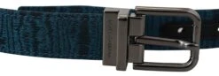 Dolce & Gabbana Blue Jacquard Moire Silver Metal Belt Men's Men 13 Dolce & Gabbana Blue Jacquard Moire Silver Metal Belt Men's Men -Lux Lair Store 3967565