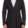 Dolce & Gabbana Black Stripes Viscose Double Breasted Men's Blazer 2 Dolce & Gabbana Black Stripes Viscose Double Breasted Men's Blazer -Lux Lair Store 3968037