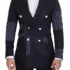 Dolce & Gabbana Blue Wool Patchwork Double Breasted Men's Blazer -Lux Lair Store 3968083