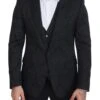 Dolce & Gabbana Black Floral Brocade 2 Piece MARTINI Men's Suit -Lux Lair Store 3968149