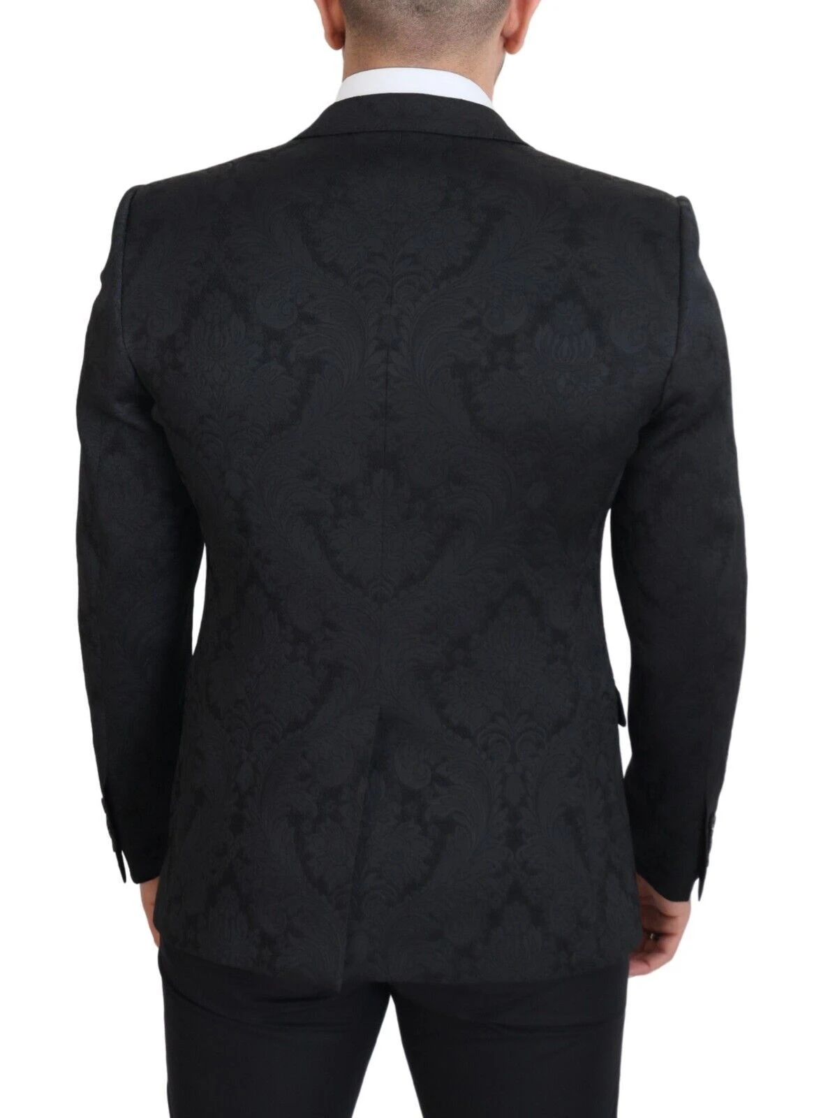 Dolce & Gabbana Black Floral Brocade 2 Piece MARTINI Men's Suit 5 Dolce & Gabbana Black Floral Brocade 2 Piece MARTINI Men's Suit - Image 3