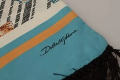 Dolce & Gabbana Multicolor Seashells DG Print Silk Shawl Fringe Men's Scarf -Lux Lair Store 3974826