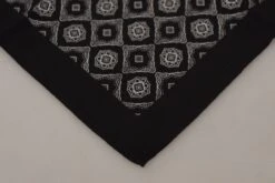 Dolce & Gabbana Black Geometric Patterned Square Handkerchief Men's Scarf -Lux Lair Store 3974923