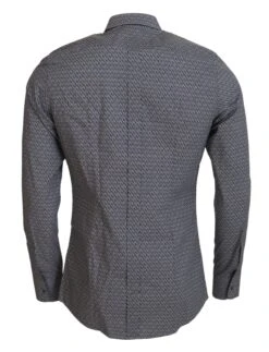 Dolce & Gabbana Gray Brown GOLD Slim Fit Dress Formal Men's Shirt -Lux Lair Store 3982608