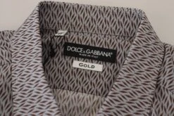 Dolce & Gabbana Gray Brown GOLD Slim Fit Dress Formal Men's Shirt -Lux Lair Store 3982612