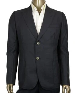Gucci Men's Panama Dark Grey Wool / Mohair Formal Jacket -Lux Lair Store 398949 1165 46r 1