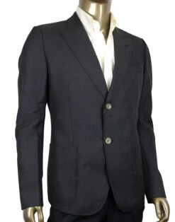 Gucci Men's Panama Dark Grey Wool / Mohair Formal Jacket -Lux Lair Store 398949 1165 46r 2
