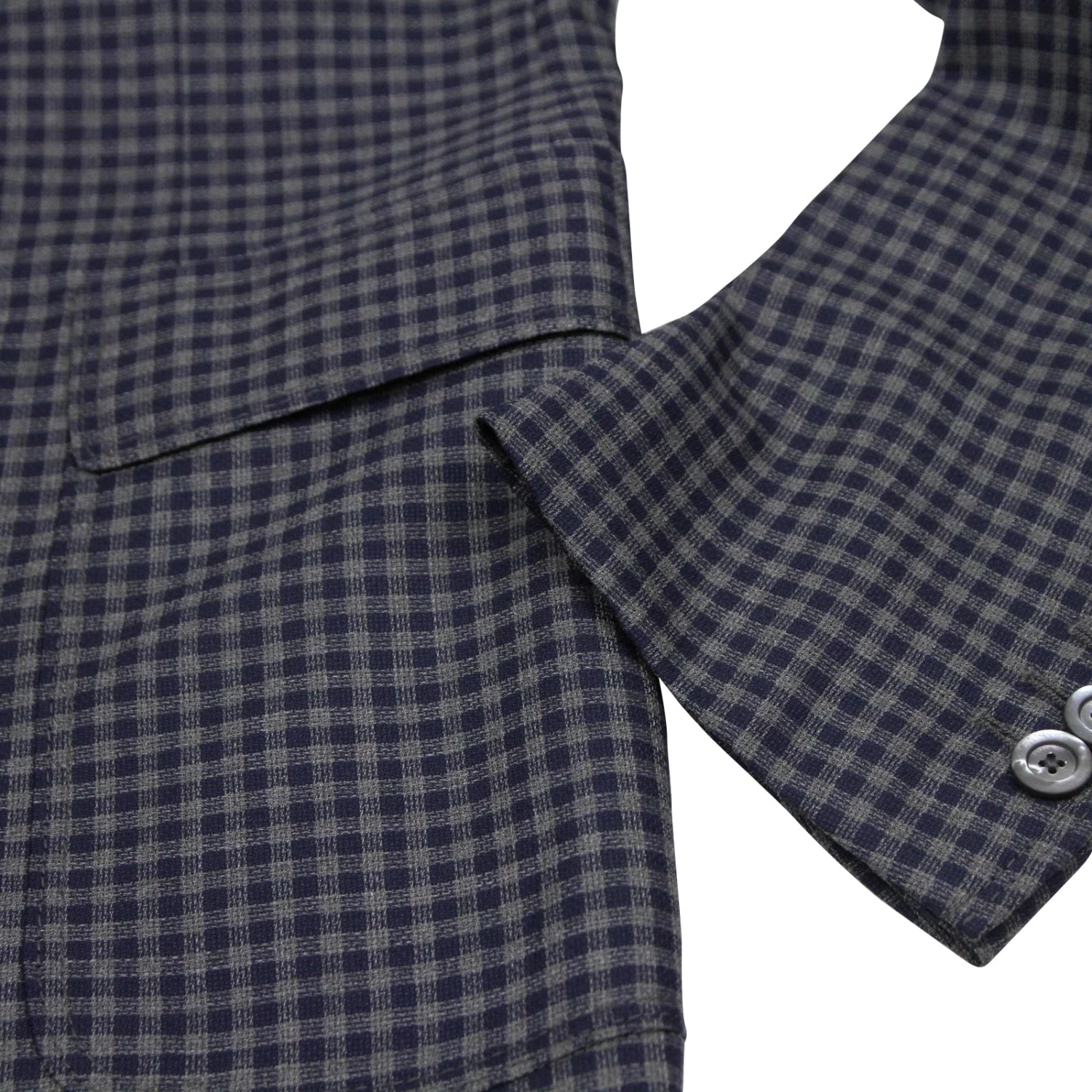 Gucci Men's Formal Midnight Blue / Grey Wool Jacket 2 Buttons 11 Gucci Men's Formal Midnight Blue / Grey Wool Jacket 2 Buttons - Image 9