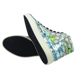 Gucci Men's Bloom Print Supreme GG Blue Canvas Hi Top Sneaker Shoes 29 Gucci Men's Bloom Print Supreme GG Blue Canvas Hi Top Sneaker Shoes -Lux Lair Store 407342 8470 12.5g 8