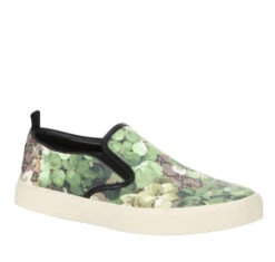 Gucci Men's Bloom Flower Print Supreme GG Green Canvas Slip Sneakers 407362 8961 -Lux Lair Store 407362 8961 8g 1