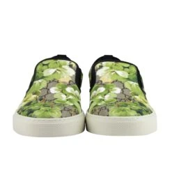 Gucci Men's Bloom Flower Print Supreme GG Green Canvas Slip Sneakers 407362 8961 -Lux Lair Store 407362 8961 9.5g 3
