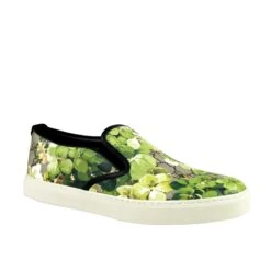 Gucci Men's Bloom Flower Print Supreme GG Green Canvas Slip Sneakers 407362 8961 -Lux Lair Store 407362 8961 9.5g 6