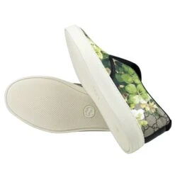 Gucci Men's Bloom Flower Print Supreme GG Green Canvas Slip Sneakers 407362 8961 -Lux Lair Store 407362 8961 9.5g 9