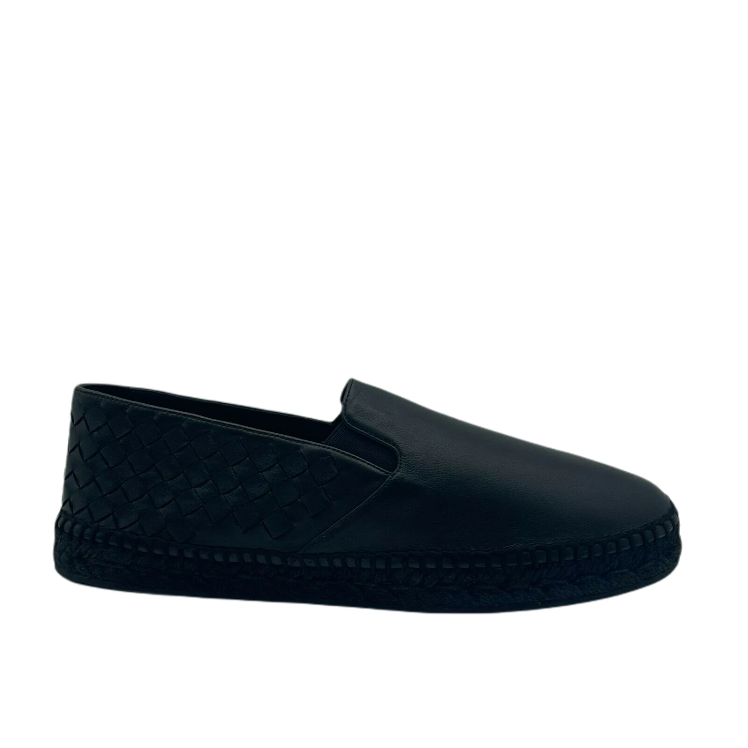 Bottega Veneta Men's Black Leather Woven Slip On Espadrilles 407387 1000 (41EU / 8US) 4 Bottega Veneta Men's Black Leather Woven Slip On Espadrilles 407387 1000 (41EU / 8US) - Image 2