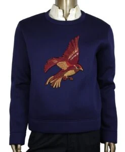 Gucci Men's Double Viscose Navy Blue Rayon Jersey Sweatshirt (2XL)