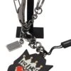 Dolce & Gabbana Black Prince Studs Logo Silver Brass Men's Keychain -Lux Lair Store 4084783