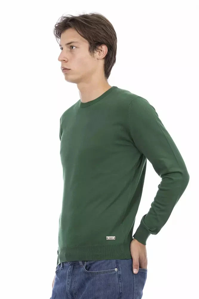 Baldinini Trend Green Cotton Men Men's Sweater 4 Baldinini Trend Green Cotton Men Men's Sweater - Image 2
