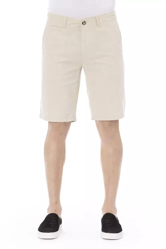 Baldinini Trend Beige Cotton Men Men's Short 3 Baldinini Trend Beige Cotton Men Men's Short