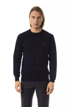 Uominitaliani Blue Merino Wool Men's Men's Sweater