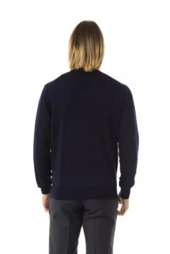 Uominitaliani Blue Merino Wool Men's Men's Sweater -Lux Lair Store 4113078