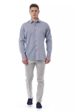Bagutta Gray Cotton Men Men's Shirt -Lux Lair Store 4116095