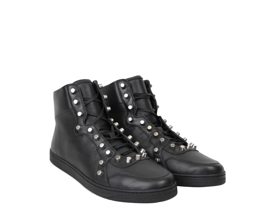 Gucci Men's Black Sttuded Leather High Top Sneaker 6 Gucci Men's Black Sttuded Leather High Top Sneaker - Image 4