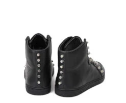 Gucci Men's Black Sttuded Leather High Top Sneaker 14 Gucci Men's Black Sttuded Leather High Top Sneaker -Lux Lair Store 411774 1000 10 5