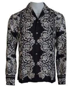Dolce & Gabbana Blue Silk Floral Baroque Satin Casual Men's Shirt 12 Dolce & Gabbana Blue Silk Floral Baroque Satin Casual Men's Shirt -Lux Lair Store 4120193
