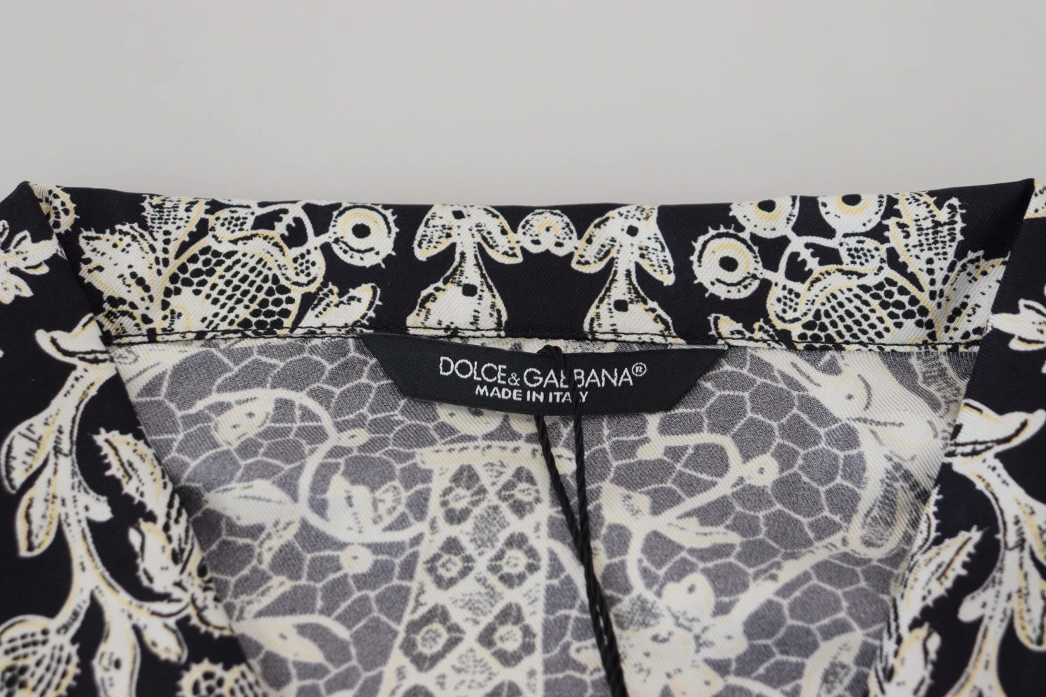 Dolce & Gabbana Blue Silk Floral Baroque Satin Casual Men's Shirt 8 Dolce & Gabbana Blue Silk Floral Baroque Satin Casual Men's Shirt - Image 6