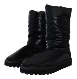 Dolce & Gabbana Black Boots Padded Mid Calf Winter Men's Shoes -Lux Lair Store 4120576