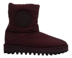 Dolce & Gabbana Bordeaux Nylon Boots Padded Mid Men's Shoes