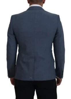 Dolce & Gabbana Blue Wool Stretch Slim Fit Jacket Men's Blazer -Lux Lair Store 4120876