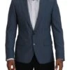 Dolce & Gabbana Blue Wool Stretch Slim Fit Jacket Men's Blazer 1 Dolce & Gabbana Blue Wool Stretch Slim Fit Jacket Men's Blazer -Lux Lair Store 4120880