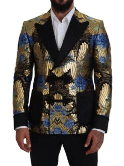 Dolce & Gabbana Gold Lurex Double Breasted Jacket Men's Blazer 12 Dolce & Gabbana Gold Lurex Double Breasted Jacket Men's Blazer -Lux Lair Store 4120914