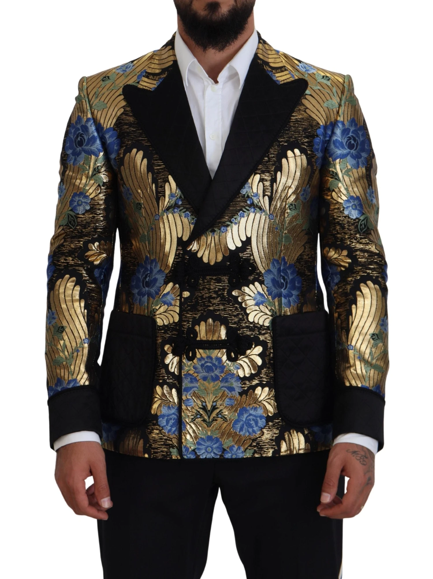 Dolce & Gabbana Gold Lurex Double Breasted Jacket Men's Blazer 3 Dolce & Gabbana Gold Lurex Double Breasted Jacket Men's Blazer
