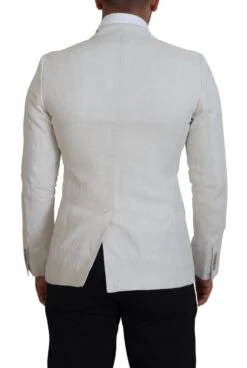 Dolce & Gabbana White Linen Slim Fit Jacket Men's Blazer 10 Dolce & Gabbana White Linen Slim Fit Jacket Men's Blazer -Lux Lair Store 4120938