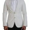 Dolce & Gabbana White Linen Slim Fit Jacket Men's Blazer 1 Dolce & Gabbana White Linen Slim Fit Jacket Men's Blazer -Lux Lair Store 4120942