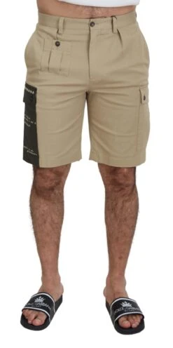 Dolce & Gabbana Beige Cotton Cargo Bermuda Men's Shorts