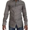 Dolce & Gabbana Gray Printed Cotton Slim Dress GOLD Men's Shirt 1 Dolce & Gabbana Gray Printed Cotton Slim Dress GOLD Men's Shirt -Lux Lair Store 4122279