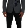Dolce & Gabbana Gray Wool Roses Slim Fit Jacket Men's Blazer 2 Dolce & Gabbana Gray Wool Roses Slim Fit Jacket Men's Blazer -Lux Lair Store 4122667