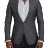Dolce & Gabbana Gray Wool Silk Slim Fit Jacket Men's Blazer -Lux Lair Store 4122686